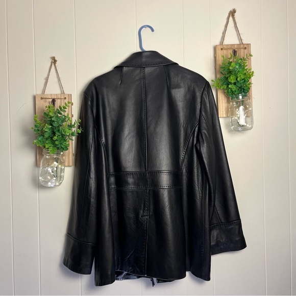 Calvin Klein Women's Sleek Black Leather Jacket - Picture 9 of 9